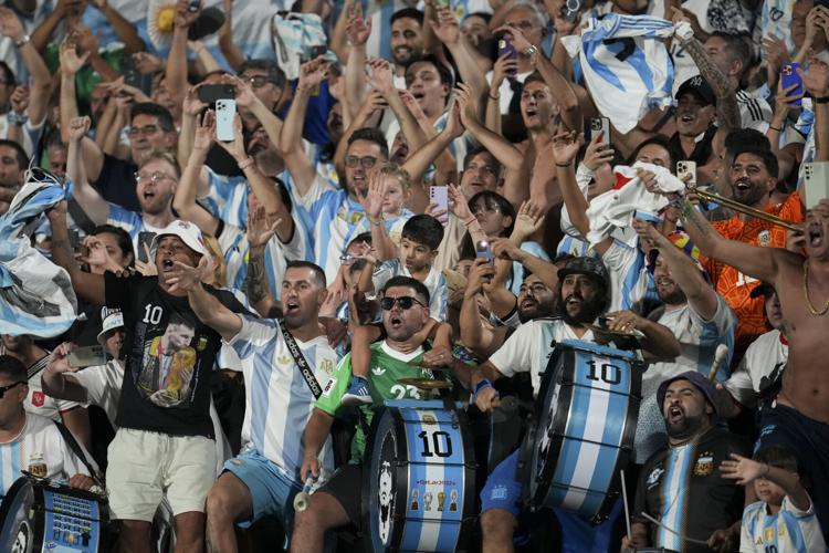 Argentina Fans celebrate their 4-1 victory against Brazil.