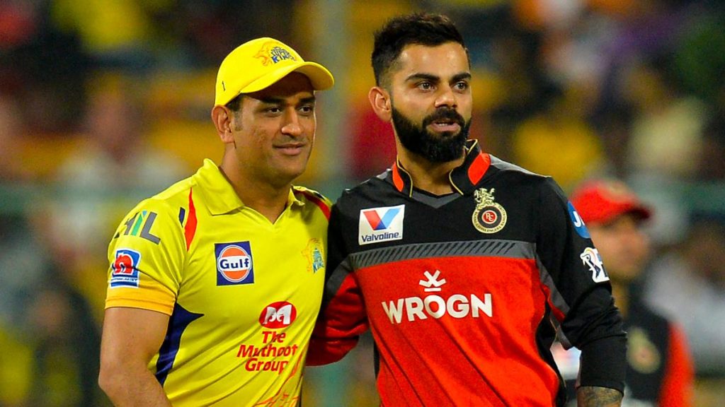 Csk Ms Dhoni and RCB's Virat Kohli during last season CSK vs RCB IPL match.