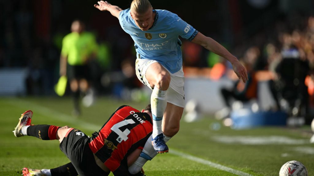 Lewis Cook challenge on Erling Haaland, that led to Haaland injury.